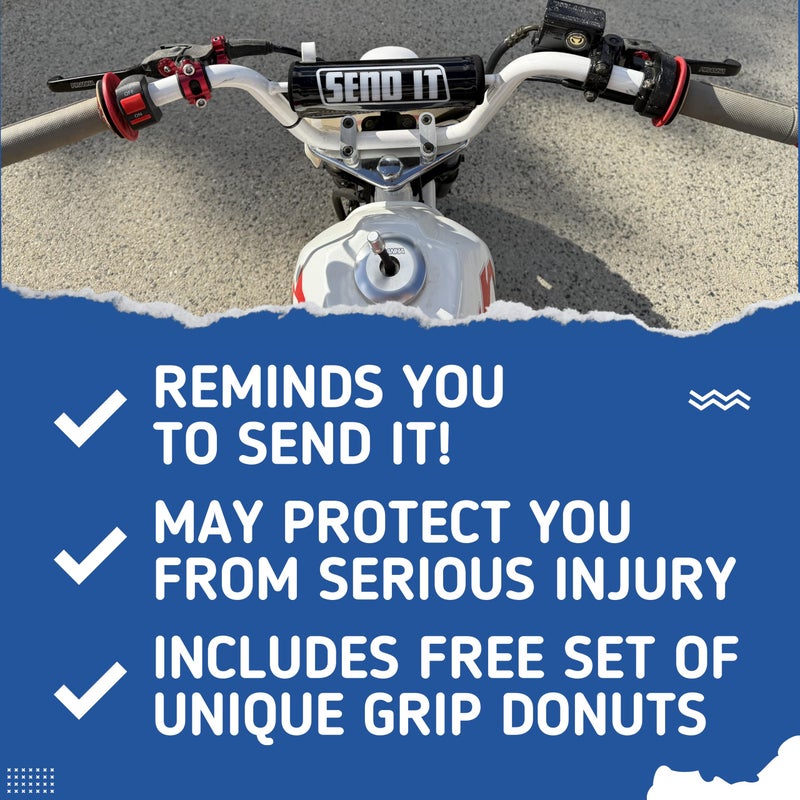 Dubbs Hardware أرسل وسادة المقود مع DONUTS مجانية لمقود الدراجة الترابية ATV (دراجة حفرة سوداء) - Image 3