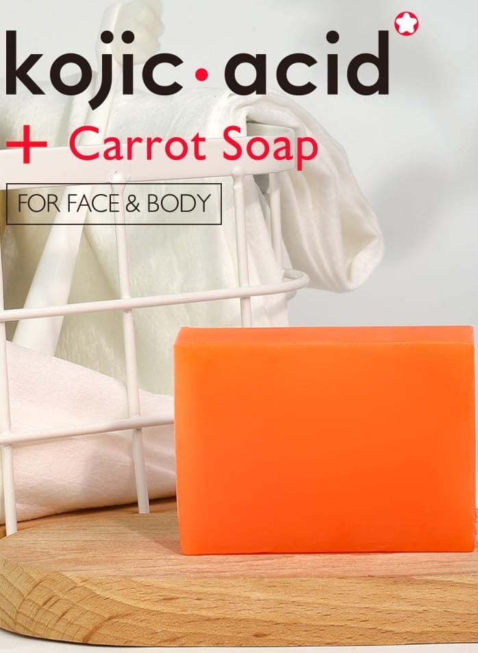 حمض الكوجيك ثلاثة قطع من صابون الجزر كوجيك للوجه والجسم 120X3 جم - Image 2