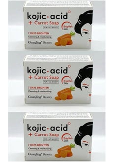 KOJIC ACID Three Pieces Of Kojic Carrot Soap For Face Body 120x3 g 