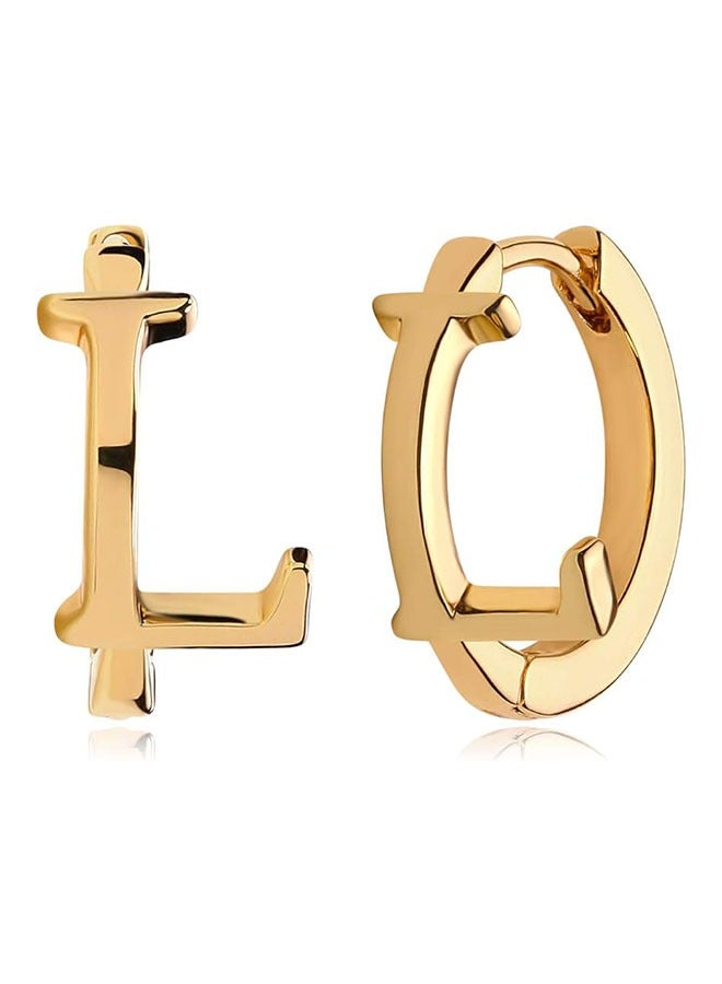 Mevecco Women Huggie Hoop Earrings Gold Initial Sleeper 14K Gold Filled Small Simple Delicate Handmade Hypoallergenic Personalized Jewelry Gift - 26 Letters - Image 1