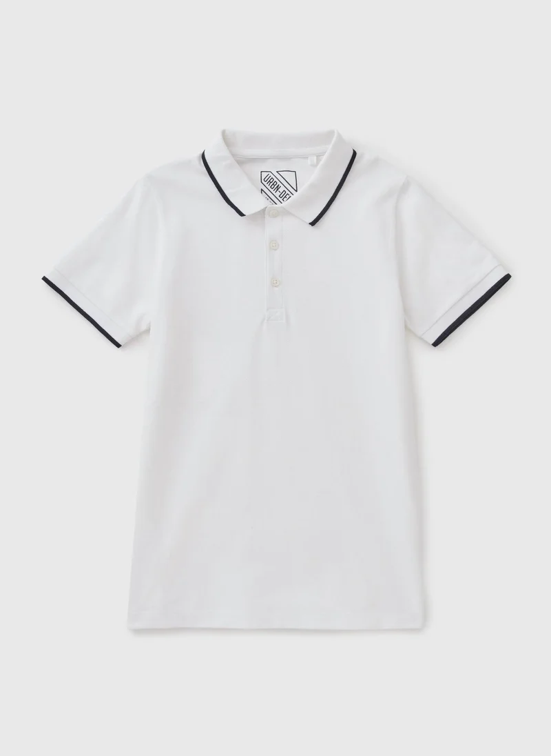 Matalan Boys White Tipped Polo Shirt