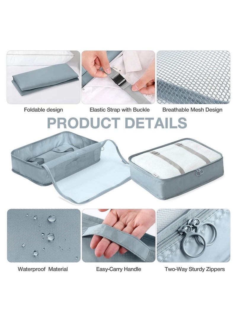 11Pcs Packing Cube set Packing Luggage Organizers for Travel Packing Organizers with Laundry Bag Compression Storage Shoe Bag Makeup Bag Clothing Underwear Bag for Man & Woman (Grey)  - Image 5