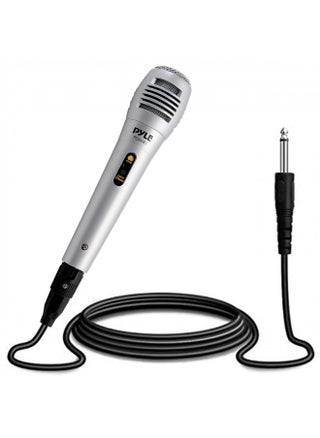 Pyle Wired Dynamic Microphone-Professional Moving Coil Unidirectional Handheld Mic with Built-in Acoustic Pop Filter, XLR Connector, Silver, Apple (PDMIK1) - pzsku/Z9F5CEBDF8E4B4760D96DZ/45/_/1731078052/8bc3f0bc-3694-47c8-ba53-2106f5c71158