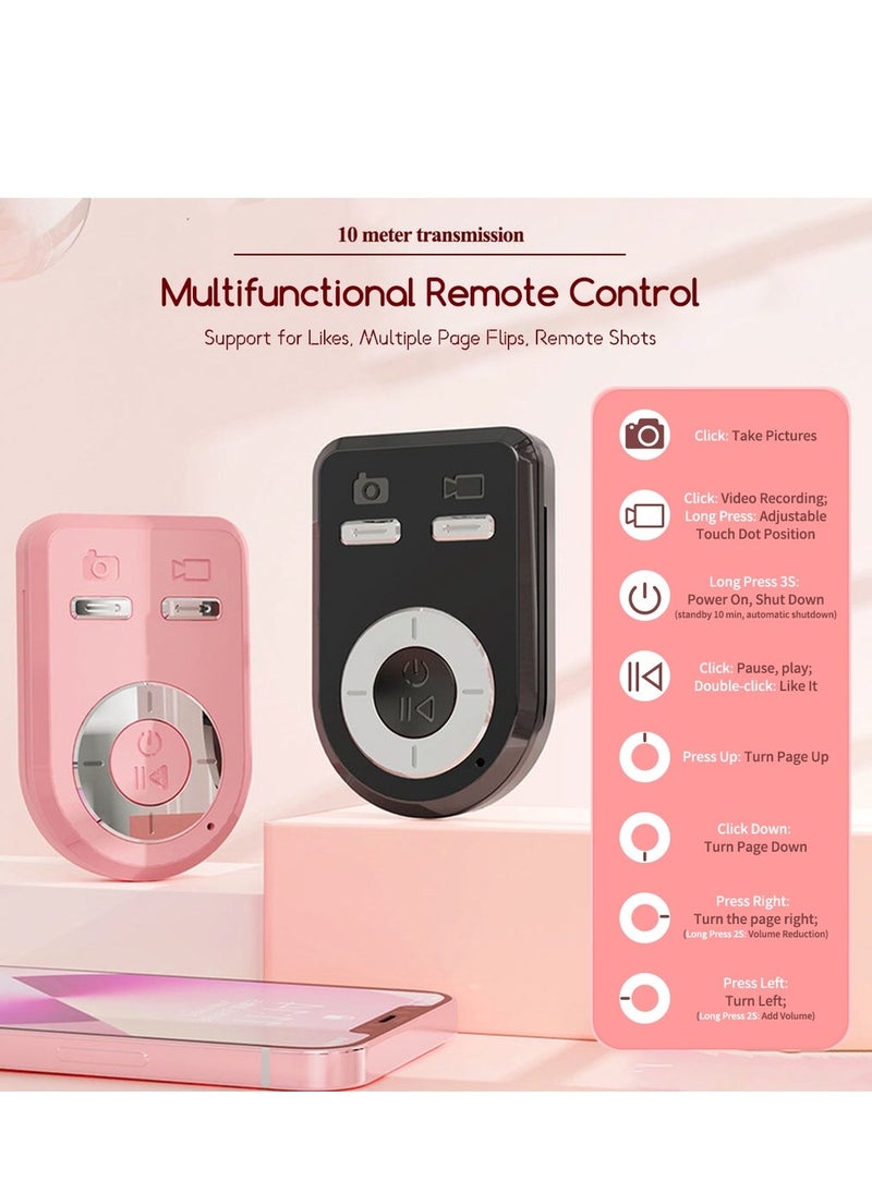 Generic - Telescopic Tripod Selfie Stick Bluetooth Remote Adjustable, for Selfies and Videos, Pink - Image 1