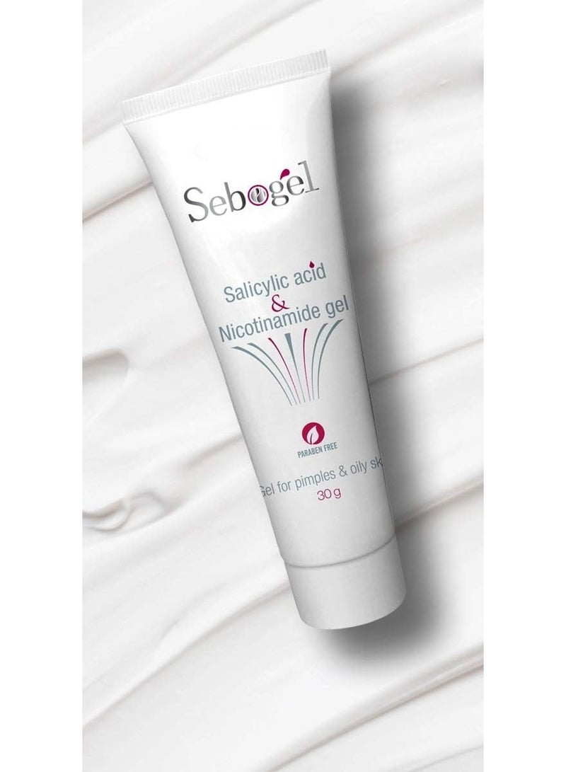 Sebogel Salicylic Acid & Nicotinamide Gel for Pimples & Oily skin 30gm  - Image 4
