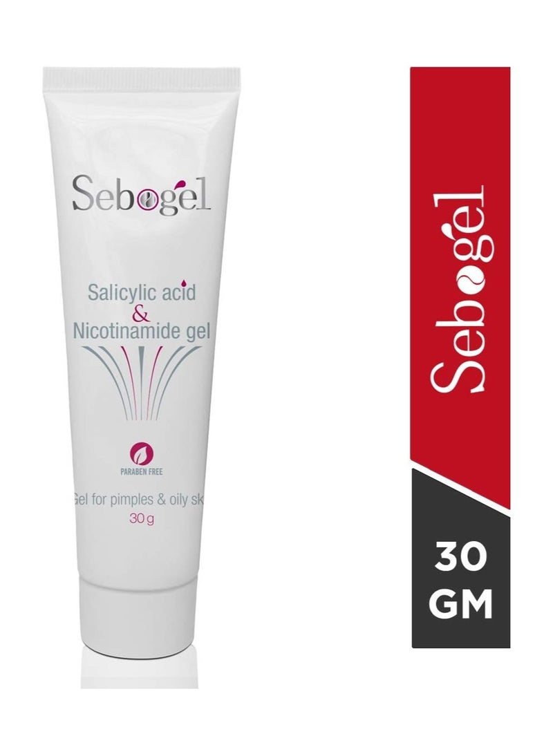 Sebogel Salicylic Acid & Nicotinamide Gel for Pimples & Oily skin 30gm  - Image 3