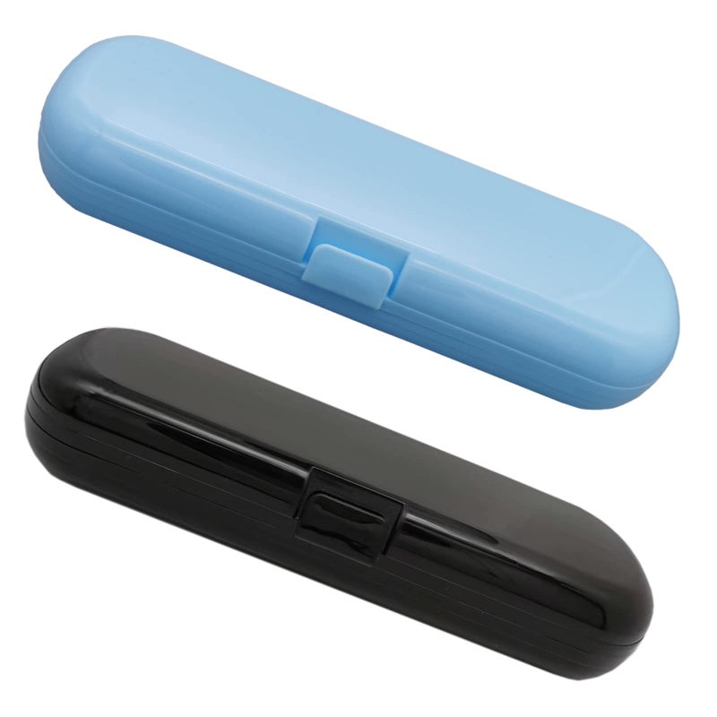 Hovesty 2 Pcs Electric Toothbrush Travel Case Portable Travel Toothbrush Holder for Electric Toothbrush Set Blue and Black