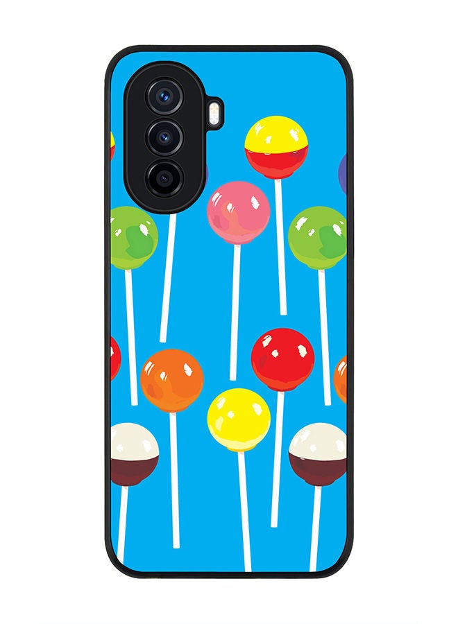Stylizedd Rugged Black edge case for Huawei Nova Y70  Slim fit Soft Case Flexible Rubber Edges Anti Drop TPU Gel Thin Cover - Lollipop Loops  - Image 1