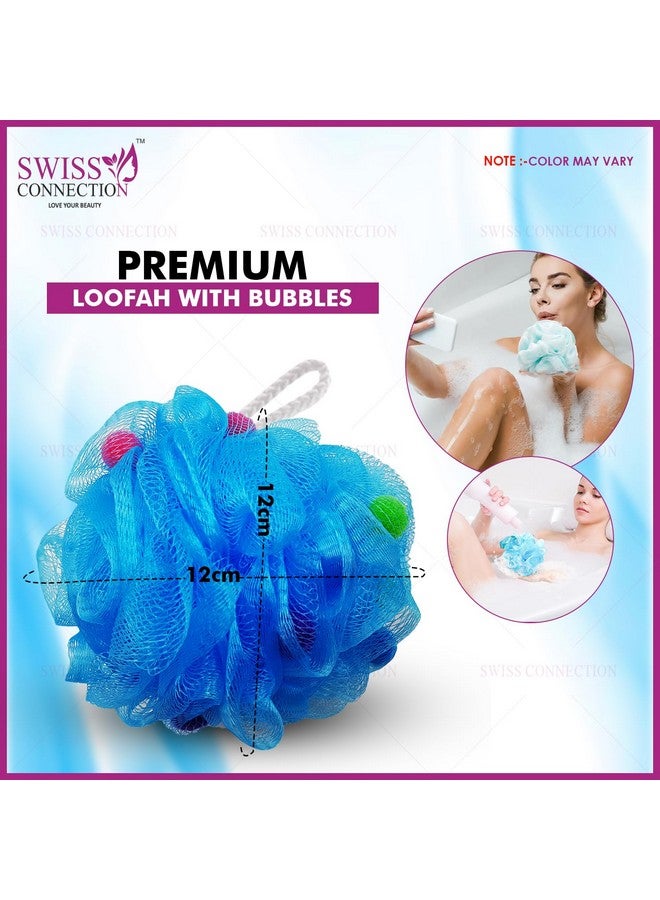 Swiss Connection Loofah with Active Spheres for Bathing | Bath Shower Loofah Sponge Scrubber Exfoliator for Women and Men (Pack of 1) - Image 2