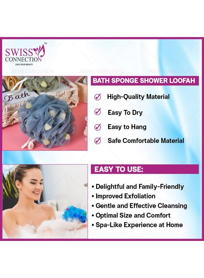 Swiss Connection Loofah with Active Spheres for Bathing | Bath Shower Loofah Sponge Scrubber Exfoliator for Women and Men (Pack of 1) - Image 3
