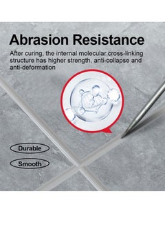 Excefore Tile Grout Paint Tile Gap Repair Filler Home Waterproof Tile Gap Refill Agent with Seam Ball and Scraper Ceramic Tile Repair Kit Filler for Shower Tile Kitchen Bathroom Floor White 2PCS  - Image 2