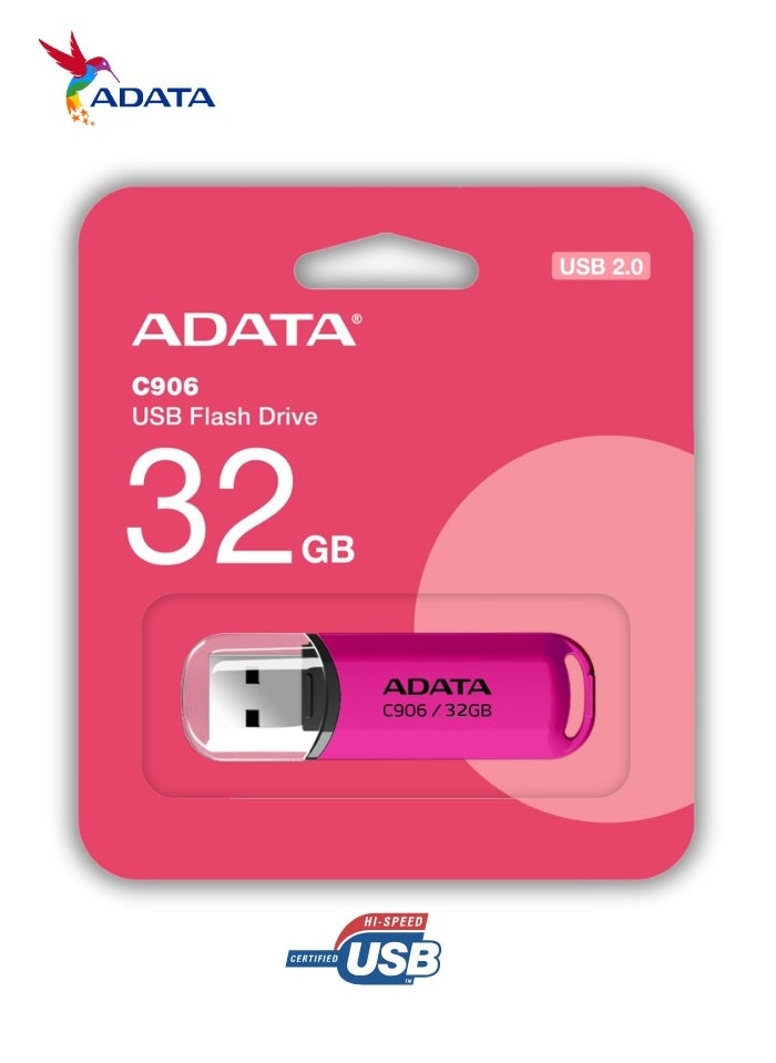 أداتا C906 كومباكت | محرك فلاش USB 2.0 سعة 32 جيجابايت | نقل بيانات خفيف الوزن وسريع | لون القرنفل  - Image 2