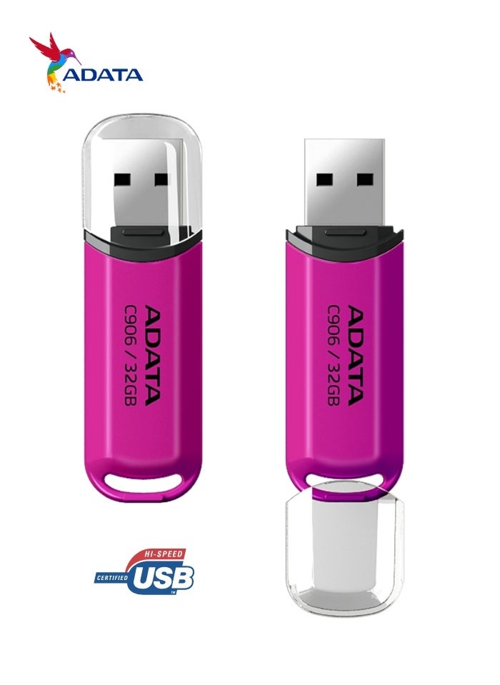 أداتا C906 كومباكت | محرك فلاش USB 2.0 سعة 32 جيجابايت | نقل بيانات خفيف الوزن وسريع | لون القرنفل  - Image 3