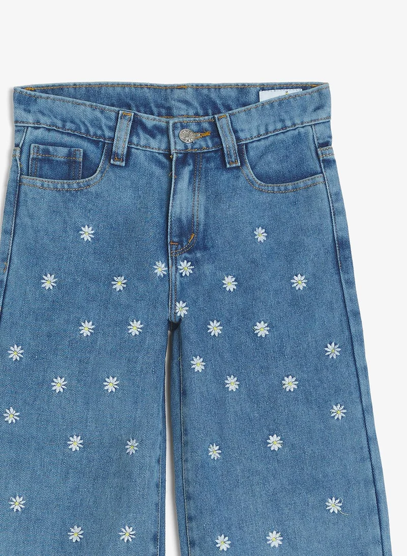 Pinata  Embroidered Wide Leg Jeans for Women | Best Price UAE