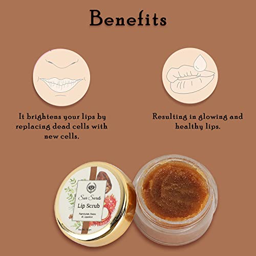 Seer Secrets 100% Natural Super Soft Rambutan, Dates & Liquorice Lip Scrub to Protect & Heal Lips | Lighten & Brighten Dark Lips | Heal Chapped Cracked Dry Lips | Active Nourishing Care -Pack of 15 GM - Image 3