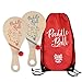 Pick A Toy Wooden Paddle Ball Set of 2 with Red Carry Bag Indoor Outdoor Toy Fun and Classic Paddleball Game for Boys and Girls Party Favor Toys Ages 4 - Image 3