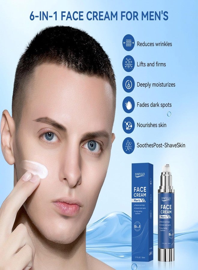 DMYGO 6-In-1 Face Cream For Men - Anti-Aging Face Cream Containing Hyaluronic Acid & Squalane, Reducing Wrinkles, Deep Moisturizing, Brightening & Firming, Daily Hydrating & Eye Treatment (1.7oz - Image 2