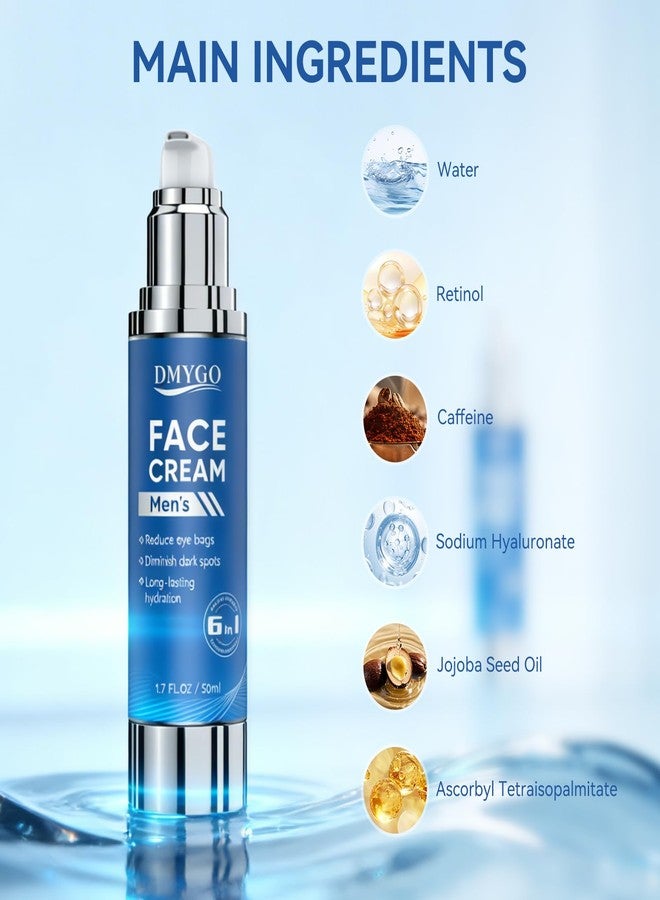 DMYGO 6-In-1 Face Cream For Men - Anti-Aging Face Cream Containing Hyaluronic Acid & Squalane, Reducing Wrinkles, Deep Moisturizing, Brightening & Firming, Daily Hydrating & Eye Treatment (1.7oz - Image 4