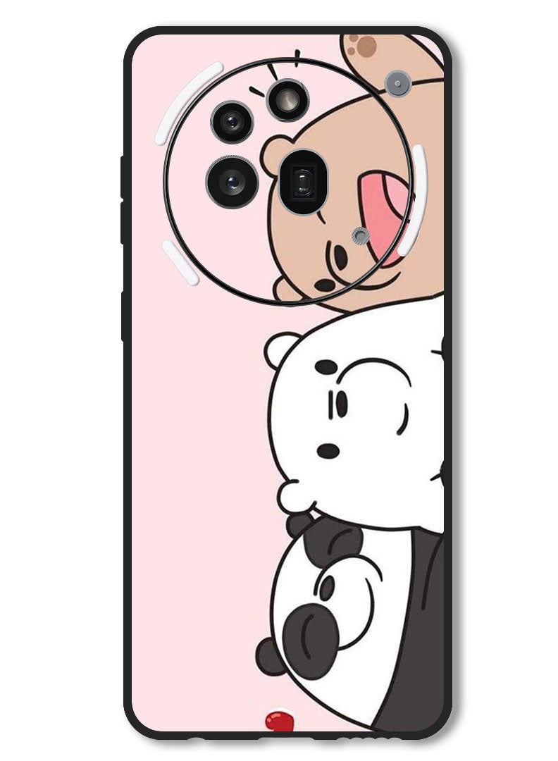 Theodor Case Compatible with Nothing Phone 3a Pro Protection Shockproof Bumper Cover Three Friends Panda - Image 1