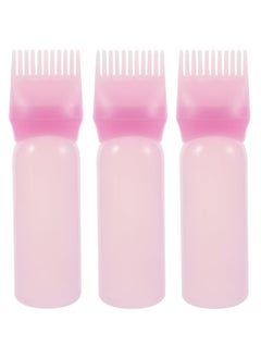 minkissy minkissy 3pcs Root Comb Applicator Bottle Hair Dye Brush Bottle Root Brush Dispensing Bottle Oil Applicator for Hair Dye Pink 