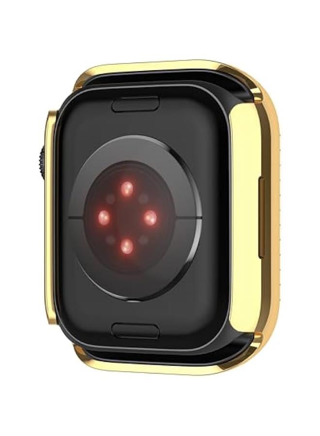 Compatible for Apple Watch Case Built in Tempered Glass Screen Protector 41mm Series 9 8 7 Crystal Diamond Rhinestone Bumper Bling Cases iWatch Protective Cover for Women Girls, Gold - Image 3