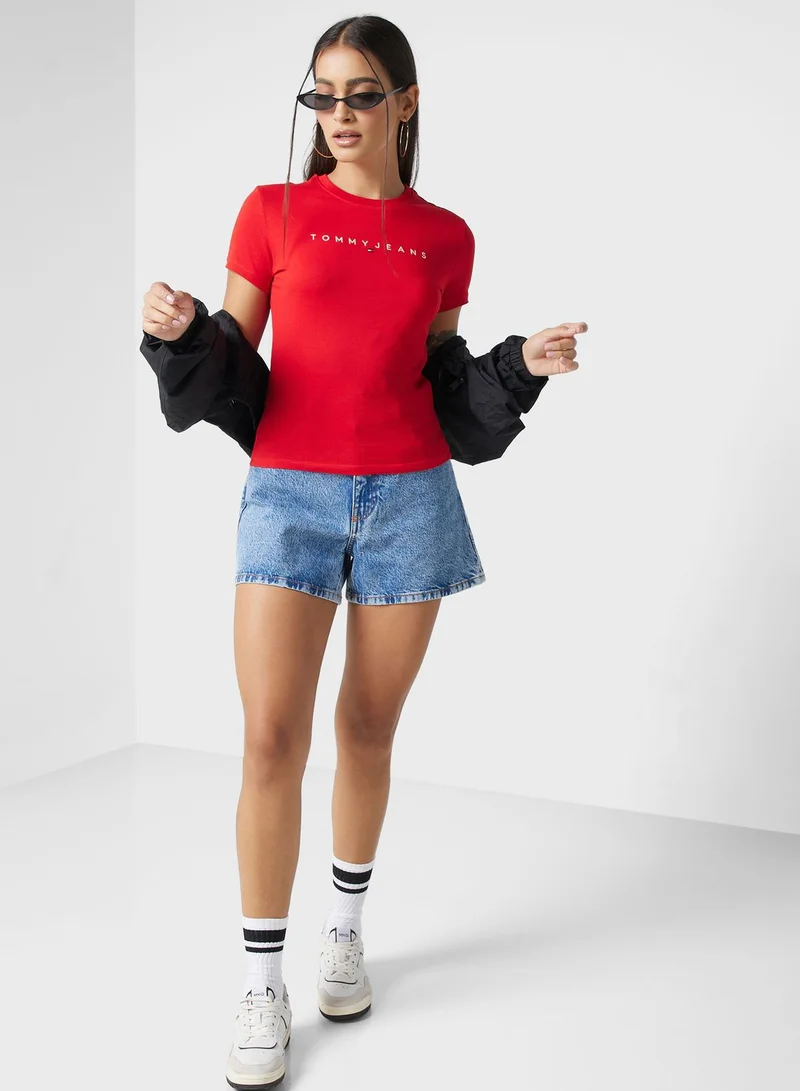 TOMMY JEANS Crew Neck Logo Printed T-Shirt