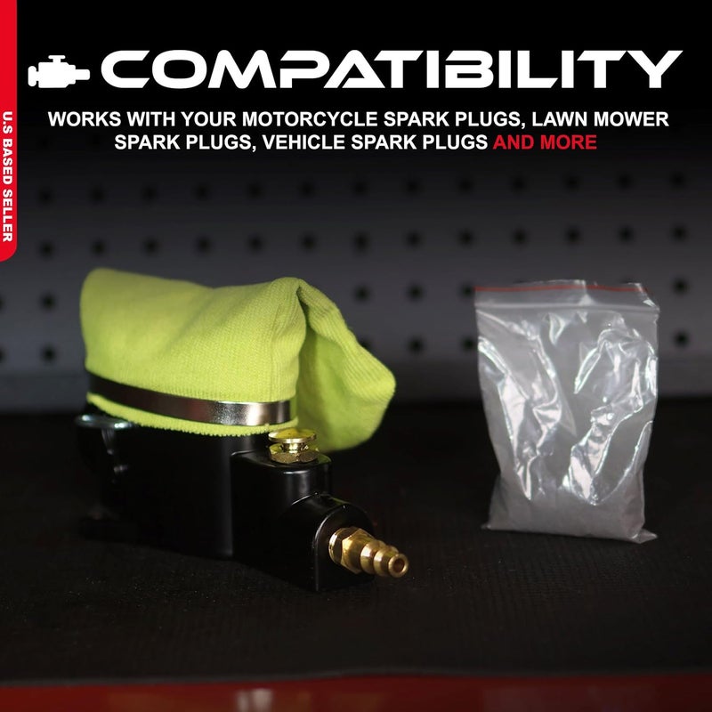 ABN Pneumatic Spark Plug Cleaner – Spark Plug Sandblaster Plug Cleaner Tool with Abrasive, Universal Sparkplug Cleaner - Image 3