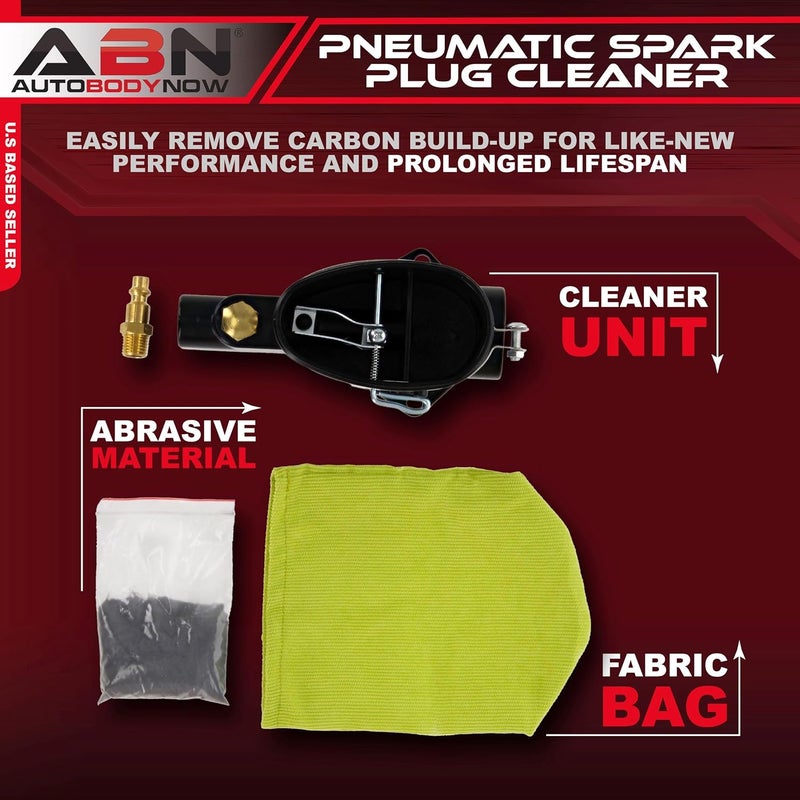 ABN Pneumatic Spark Plug Cleaner – Spark Plug Sandblaster Plug Cleaner Tool with Abrasive, Universal Sparkplug Cleaner - Image 2