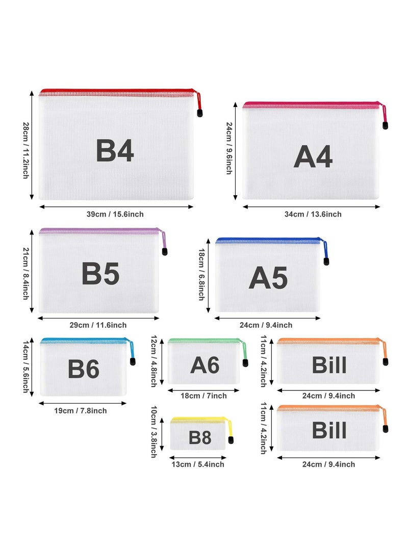 EOOUT Eoout 30 pcs mesh zipper pouch waterproof zipper bags 8 sizes 8 colors multipurpose for travel school supplies office appliances and home organization  - Image 2
