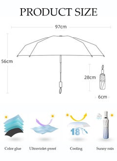 DUNISO Sun Protection Umbrella,UPF 50+,Travel Umbrella UV Protection Sun 99%,Sunscreen Sun Umbrella Women's Sun and Rain dual-use Folding umbrella Automatic Open  - Image 4