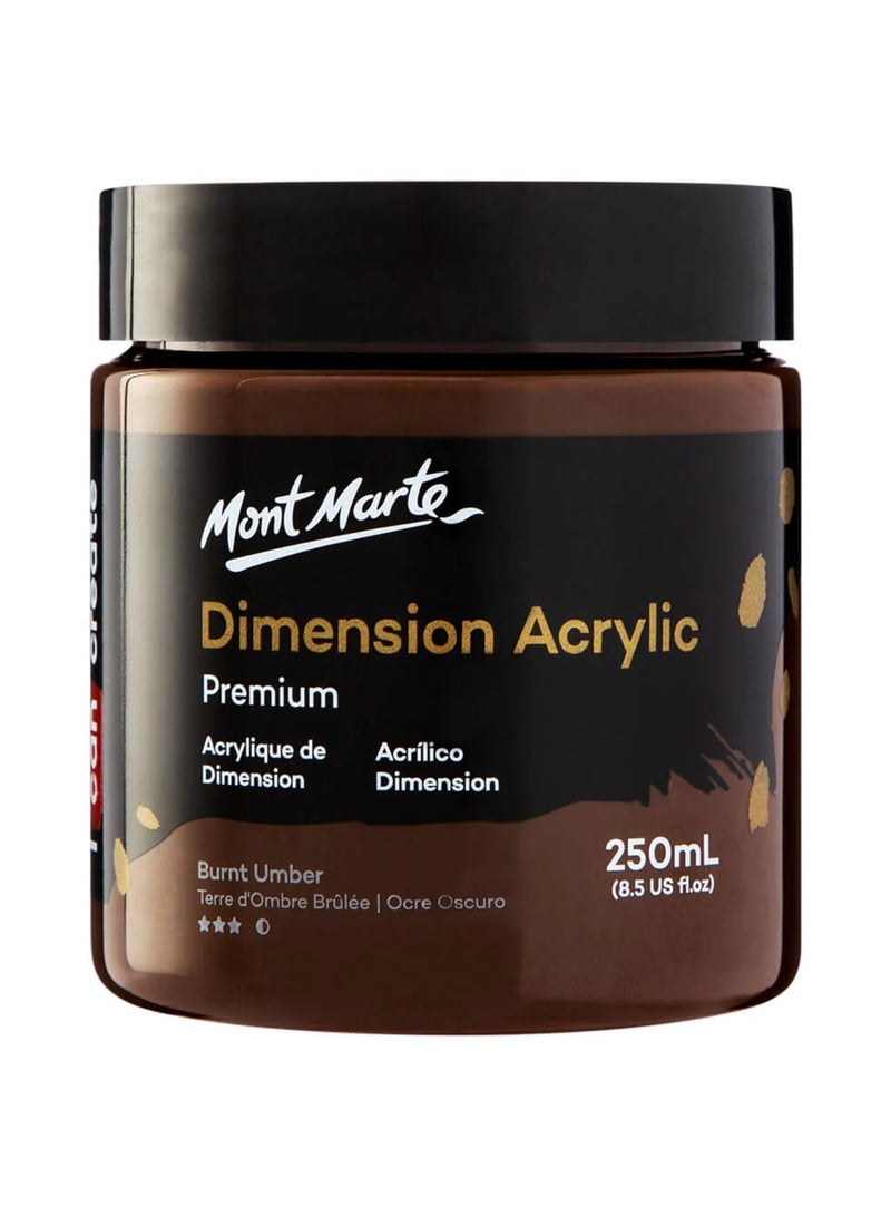 Mont Marte طلاء أكريليك بعدة أبعاد متميز 250 مل لون بني محروق - Image 1