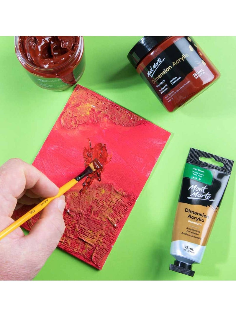 Mont Marte طلاء أكريليك بعدة أبعاد متميز 250 مل لون بني محروق - Image 3