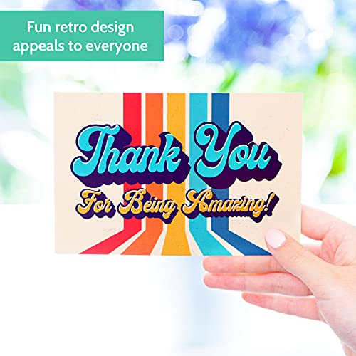 T MARIE 50 Thank You Postcards - 4x6” Retro Thank You For Being Amazing Post Cards for Employee Appreciation Gifts, Nurse Appreciation Cards, Teacher Appreciation Cards for Students and More - Image 2