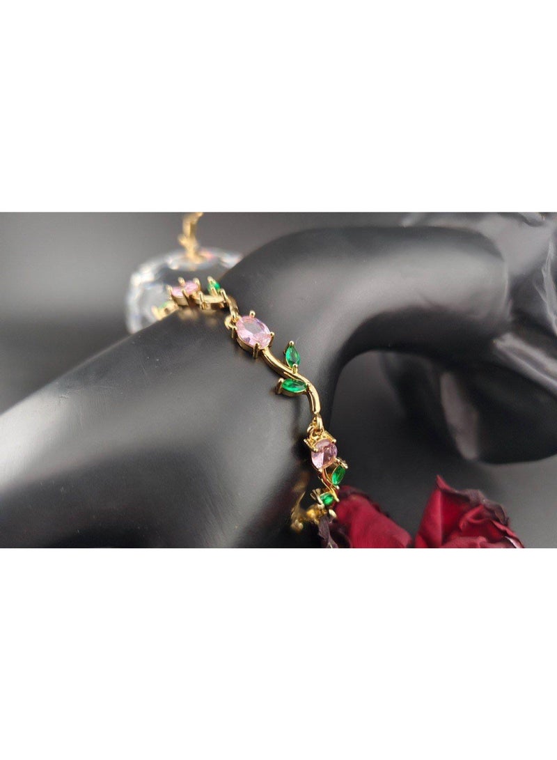 Luxuria A stylish and modern 7-inch Austrian cubic zirconia bracelet plated in 18k gold – a must-have jewelry gift. - Image 4