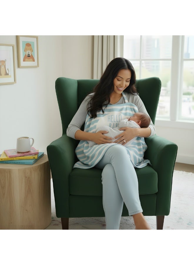 Mamas One غطاء رضاعة أزرق مرحبا بيبي مع فيل - Image 2