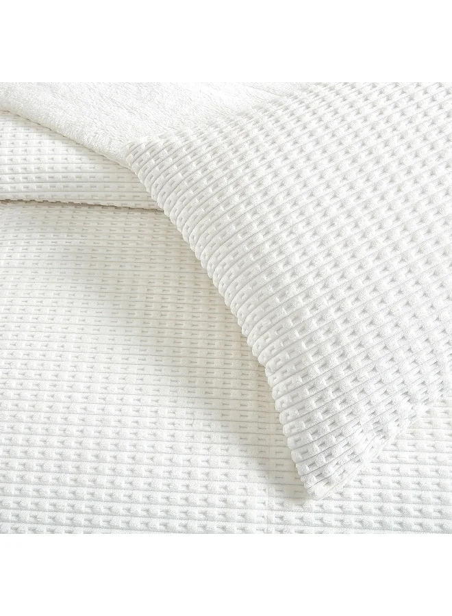 Home Box Bern Milo 2-Piece Embossed Flannel Twin Comforter Set 220 x 150 cm