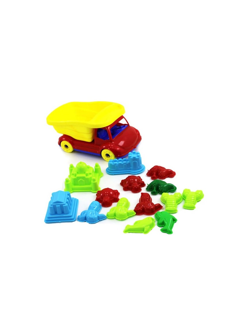 AL QADAH - Beach Dump Bucket Set 14pcs Unleash Fun in the Sand with a Complete Beach Play Experience - Image 1