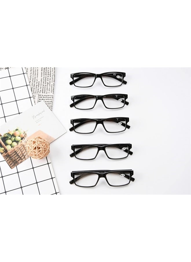 Eyekepper - 5 Pack Reading Glasses for Men Spring Hinges Classic Readers Black Frame +2.00 - Image 1