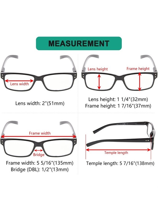 Eyekepper 5 Pack Reading Glasses for Men Spring Hinges Classic Readers Black Frame +2.00  - Image 3