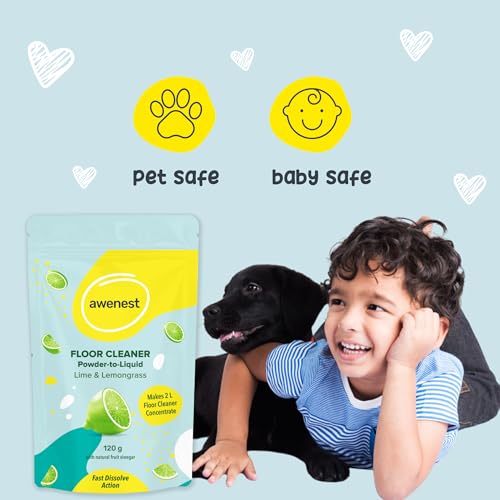 awenest No-Toxin, Plant Based Powder-to-Liquid Floor Cleaner | Makes 4 Liter | Fast Dissolve Action | Citrus, Lime, Lemongrass | No Ammonia, SLES | Natural, Biodegradable, Eco-Friendly, Herbal | Tough On Stains - Image 5