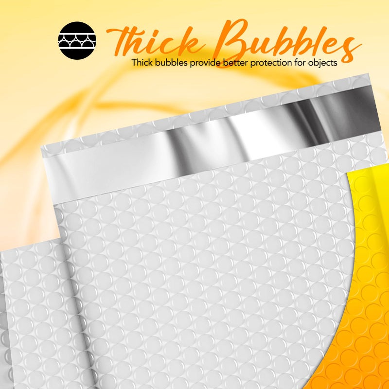 Fuxury Bubble Mailers 8.5x12" 40 Pack Padded Envelopes Usable Size 8.5x11" Thick Mailing Envelopes Bubble Opaque Padded Mailers Shipping Bags for Mailing Jewelry Makeup Small Business #2 YellowOrange - Image 3
