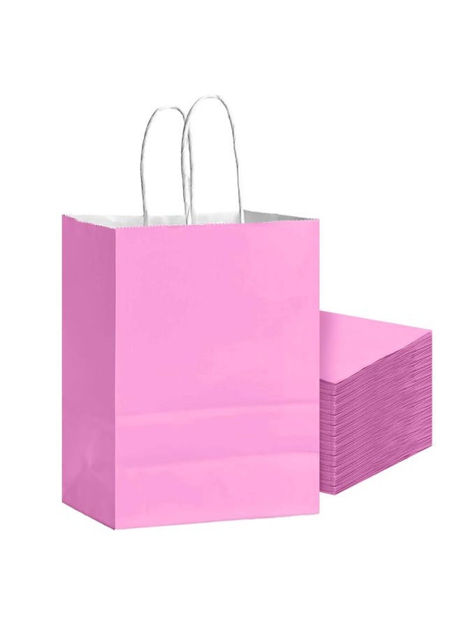 Bakepacker 24Pcs Paper Gift Bag with Handles Bulk Sakura Pink Paper Bags Multiple Uses (8.3"x6"x3.15", Small Size) - Image 1