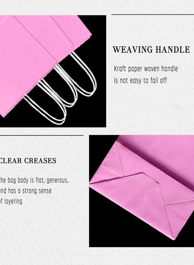 Bakepacker 24Pcs Paper Gift Bag with Handles Bulk Sakura Pink Paper Bags Multiple Uses (8.3"x6"x3.15", Small Size) - Image 3