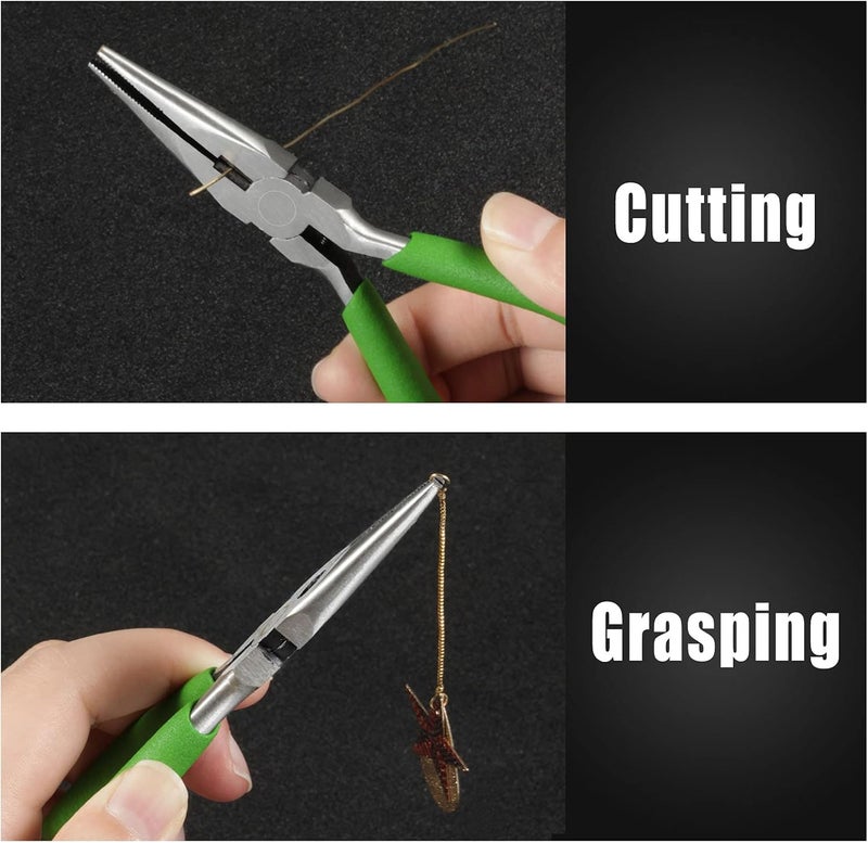 LEONTOOL Long Fine Needle Nose Pliers with Cutter, Teeth, Chain Nose Pliers for Jewelry Making & Repair - Image 3