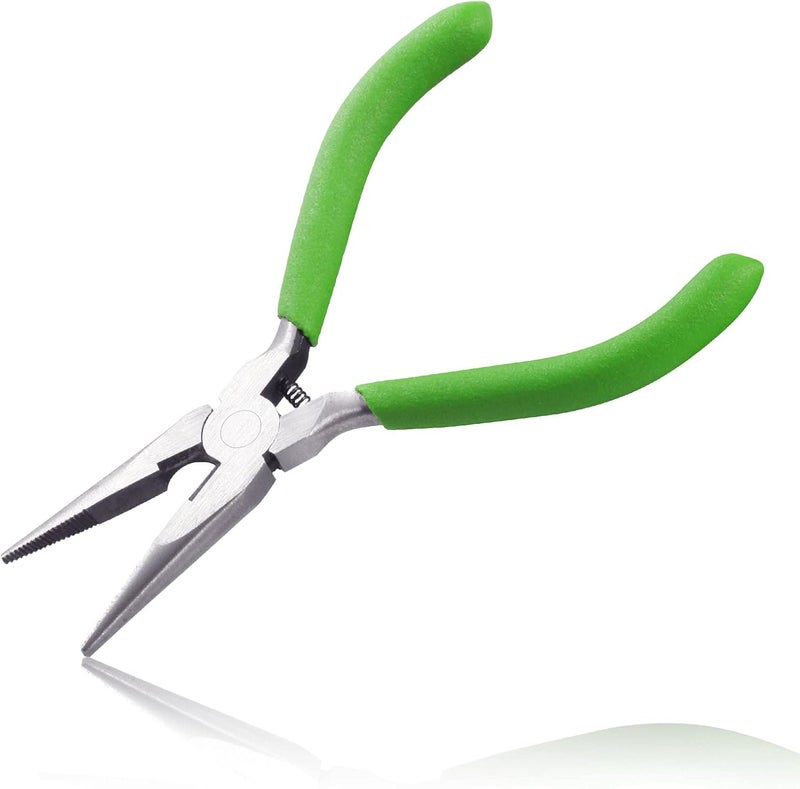 LEONTOOL Long Fine Needle Nose Pliers with Cutter, Teeth, Chain Nose Pliers for Jewelry Making & Repair - Image 1