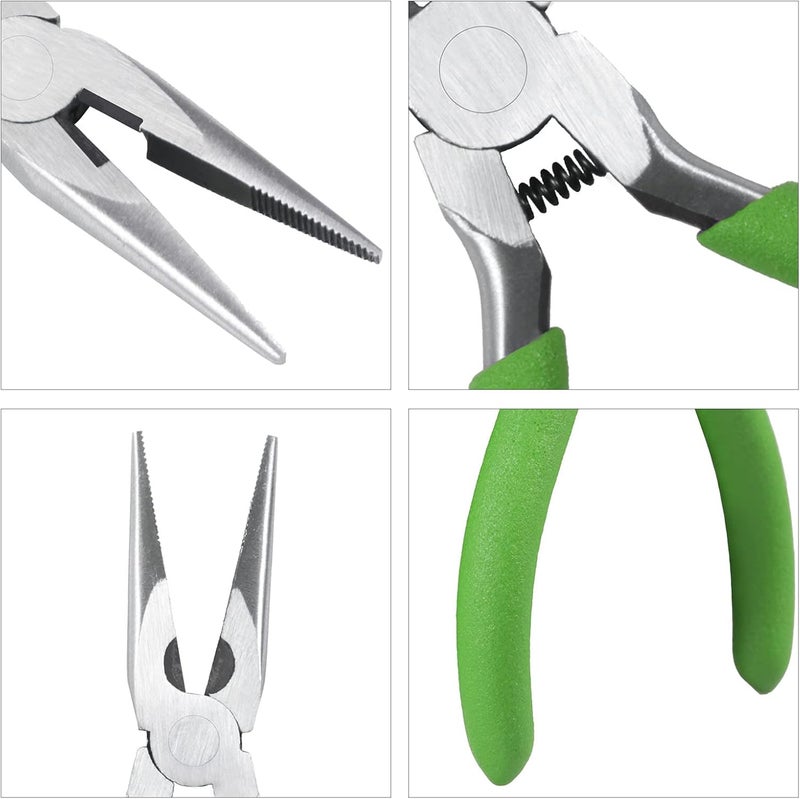 LEONTOOL Long Fine Needle Nose Pliers with Cutter, Teeth, Chain Nose Pliers for Jewelry Making & Repair - Image 4