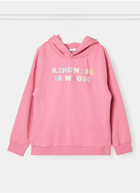 Girls Slogan Hoodie