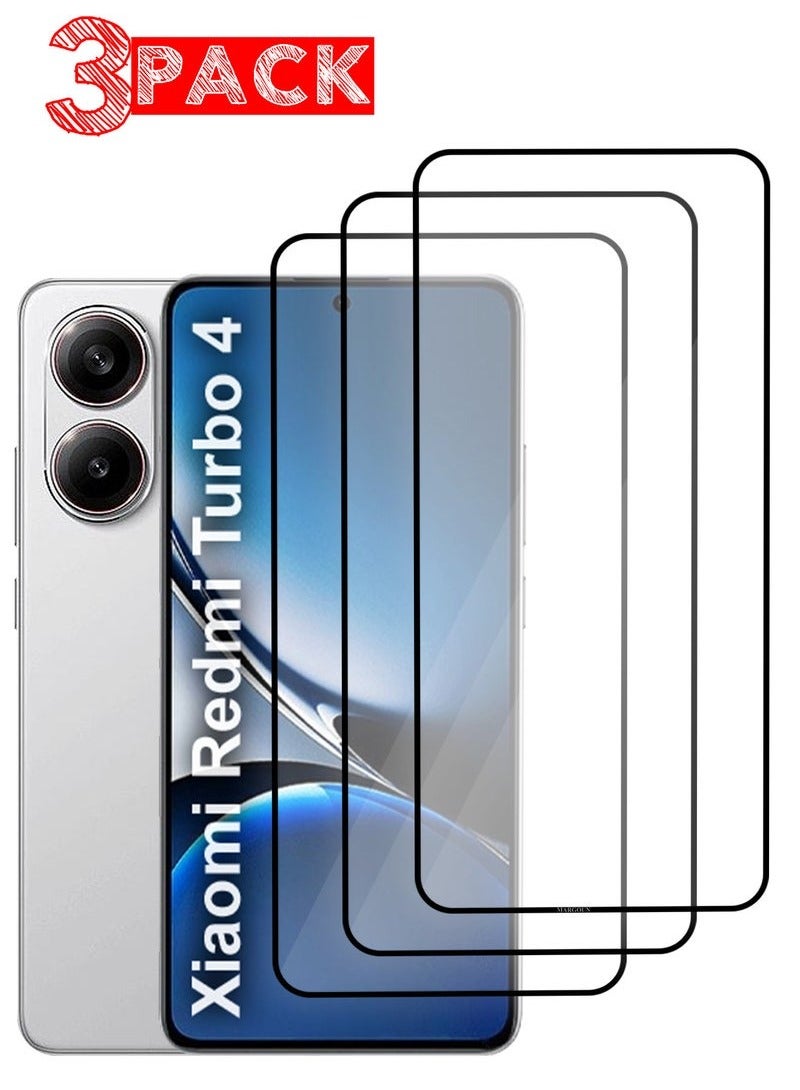 CATANES Xiaomi Redmi Turbo 4 3D 3Packs Full Coverage Screen Protector Ultra HD Scratch Resistant Bubble-Free