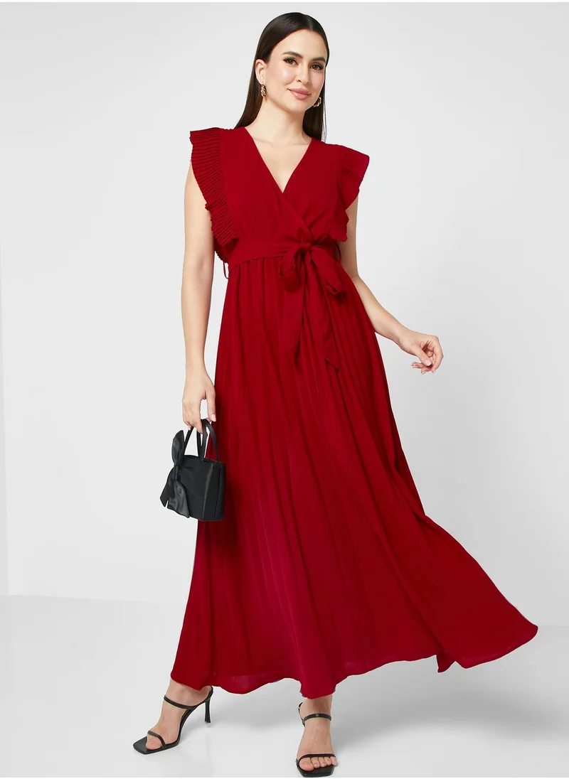 ELLA Pleated Wrap Dress