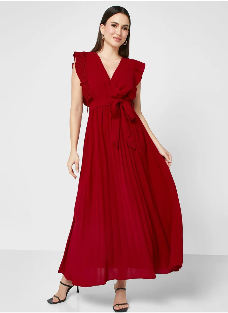 ELLA Pleated Wrap Dress
